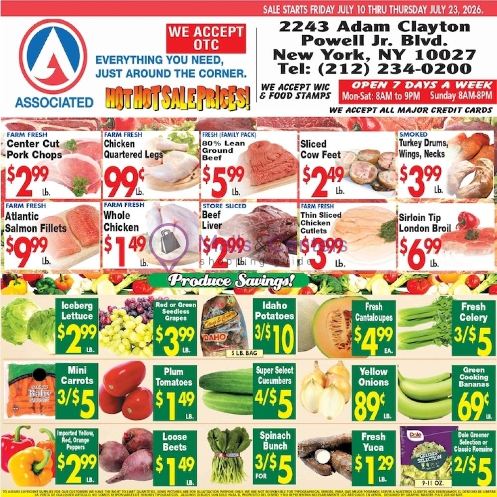 Weekly ad for Associated Supermarkets valid: 07/10/2026 - 07/23/2026, page 1
