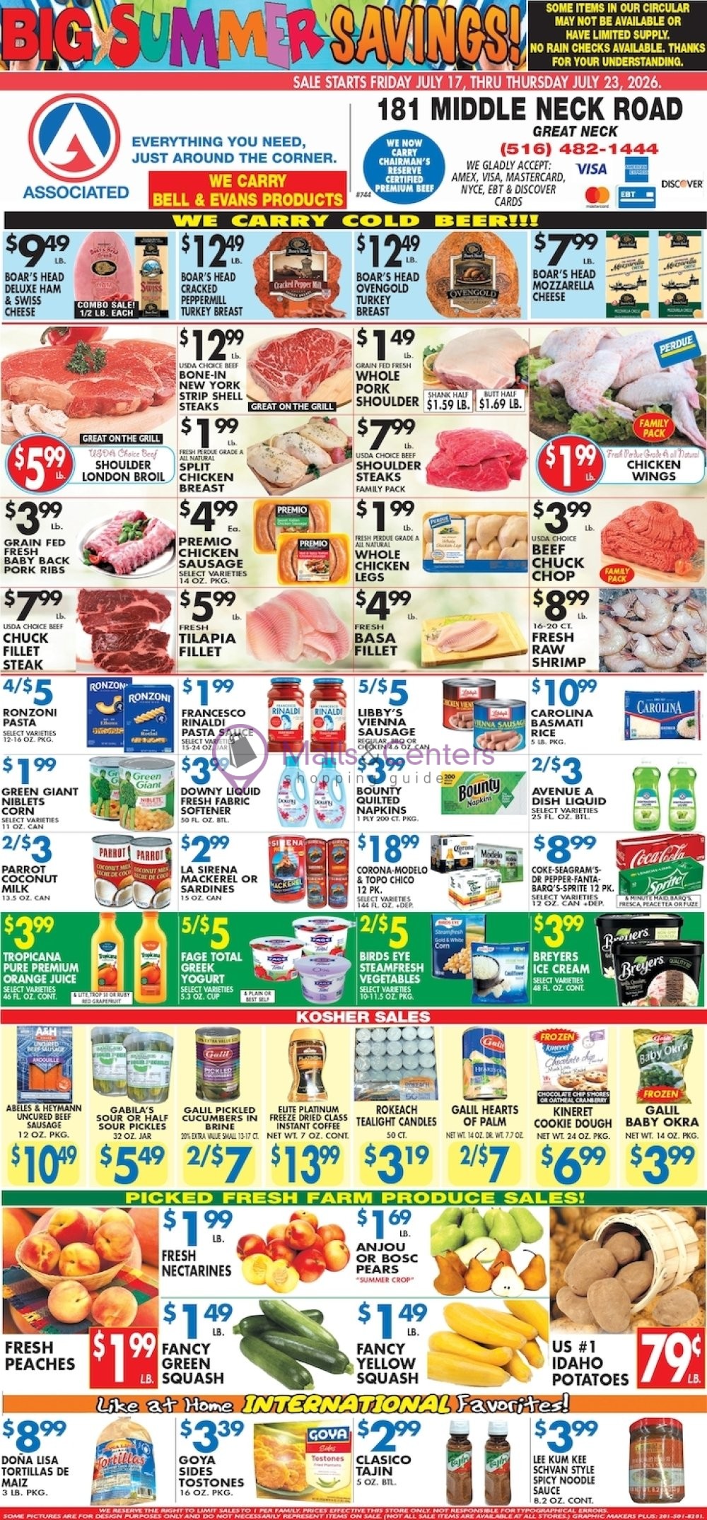Weekly ad for Associated Supermarkets valid: 07/16/2026 - 07/23/2026, page 1