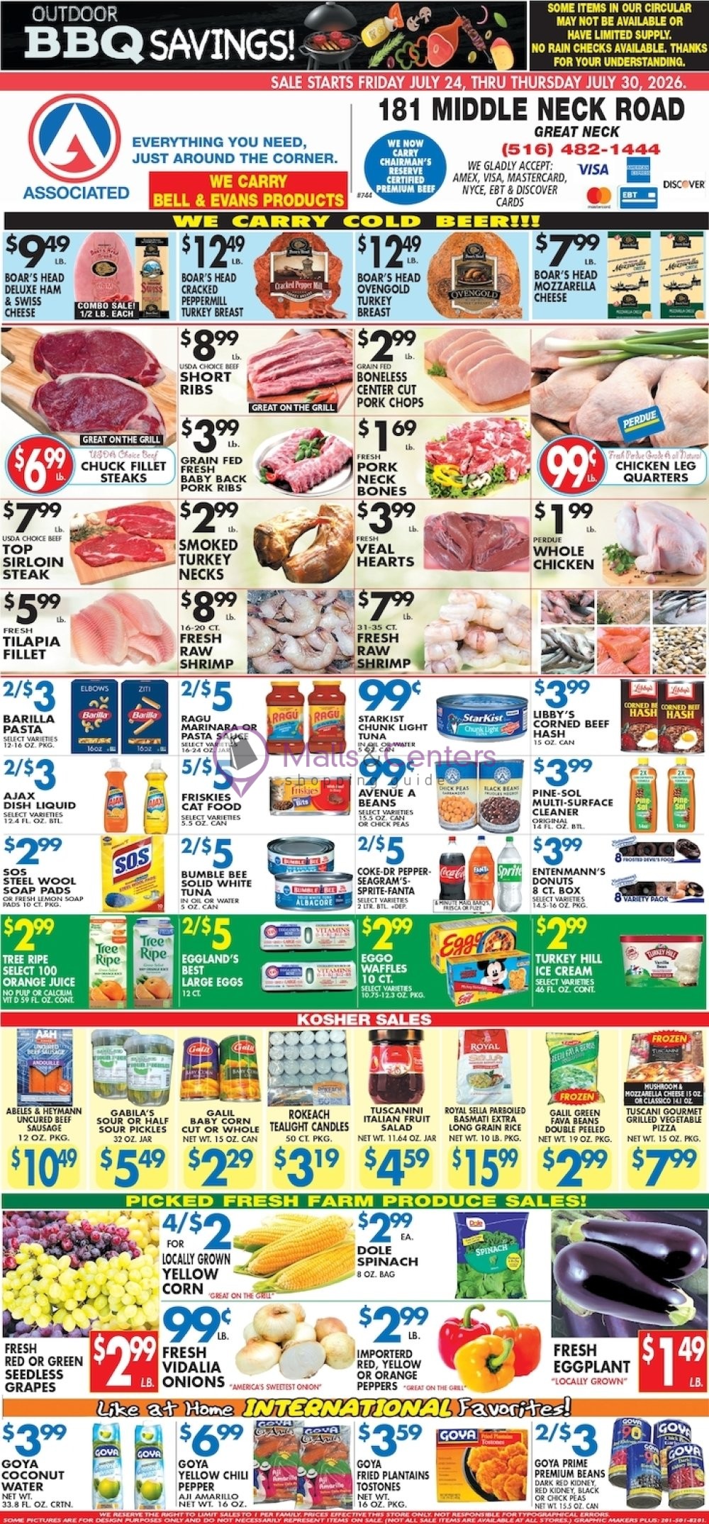 Weekly ad for Associated Supermarkets valid: 07/22/2026 - 07/22/2026, page 1