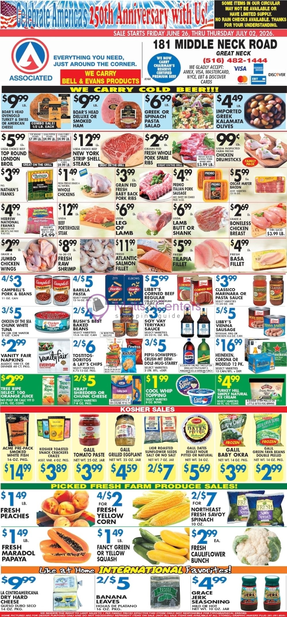 Weekly ad for Associated Supermarkets valid: 06/26/2026 - 07/03/2026, page 1