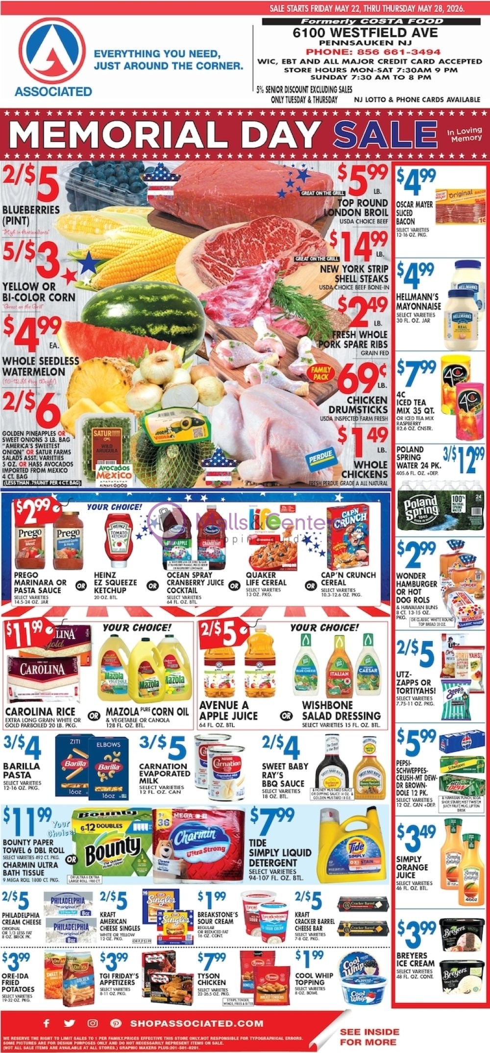 Weekly ad for Associated Supermarkets valid: 05/22/2026 - 05/28/2026, page 1