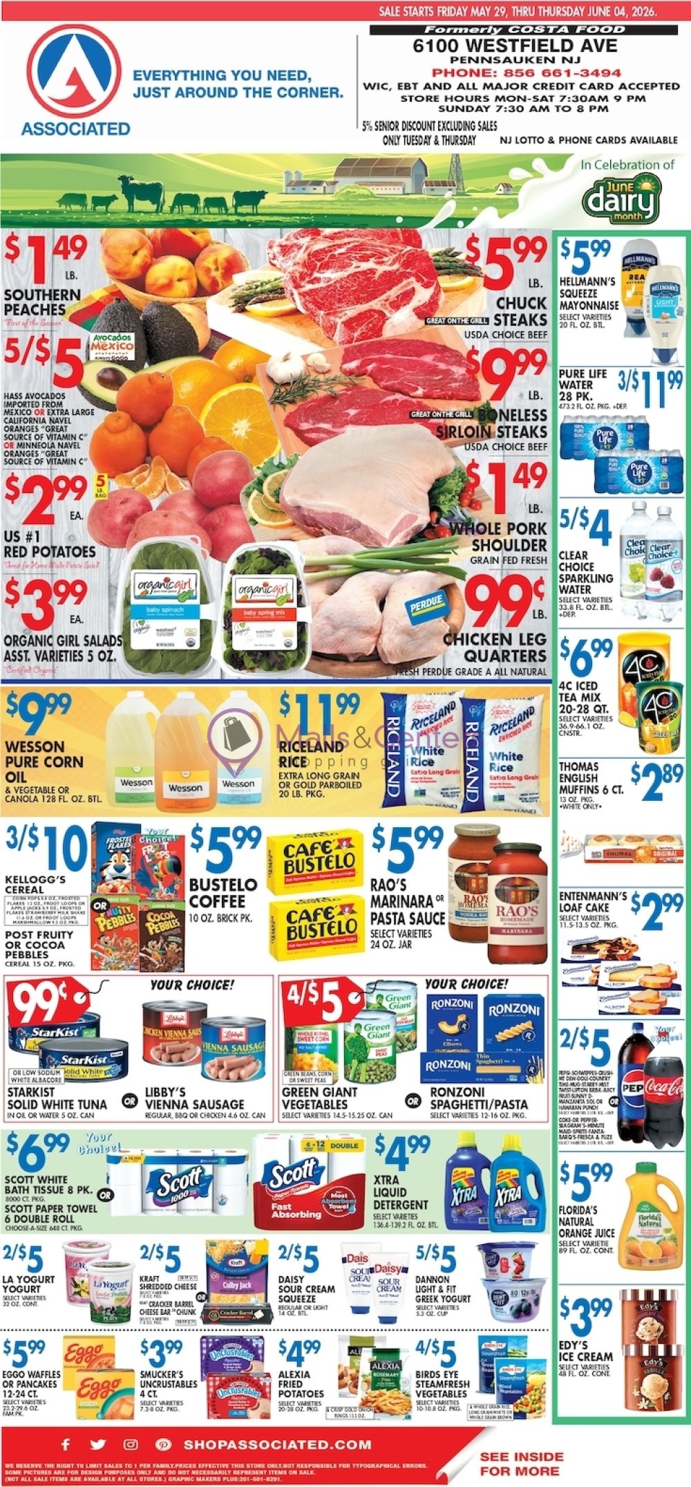 Weekly ad for Associated Supermarkets valid: 05/29/2026 - 06/02/2026, page 1