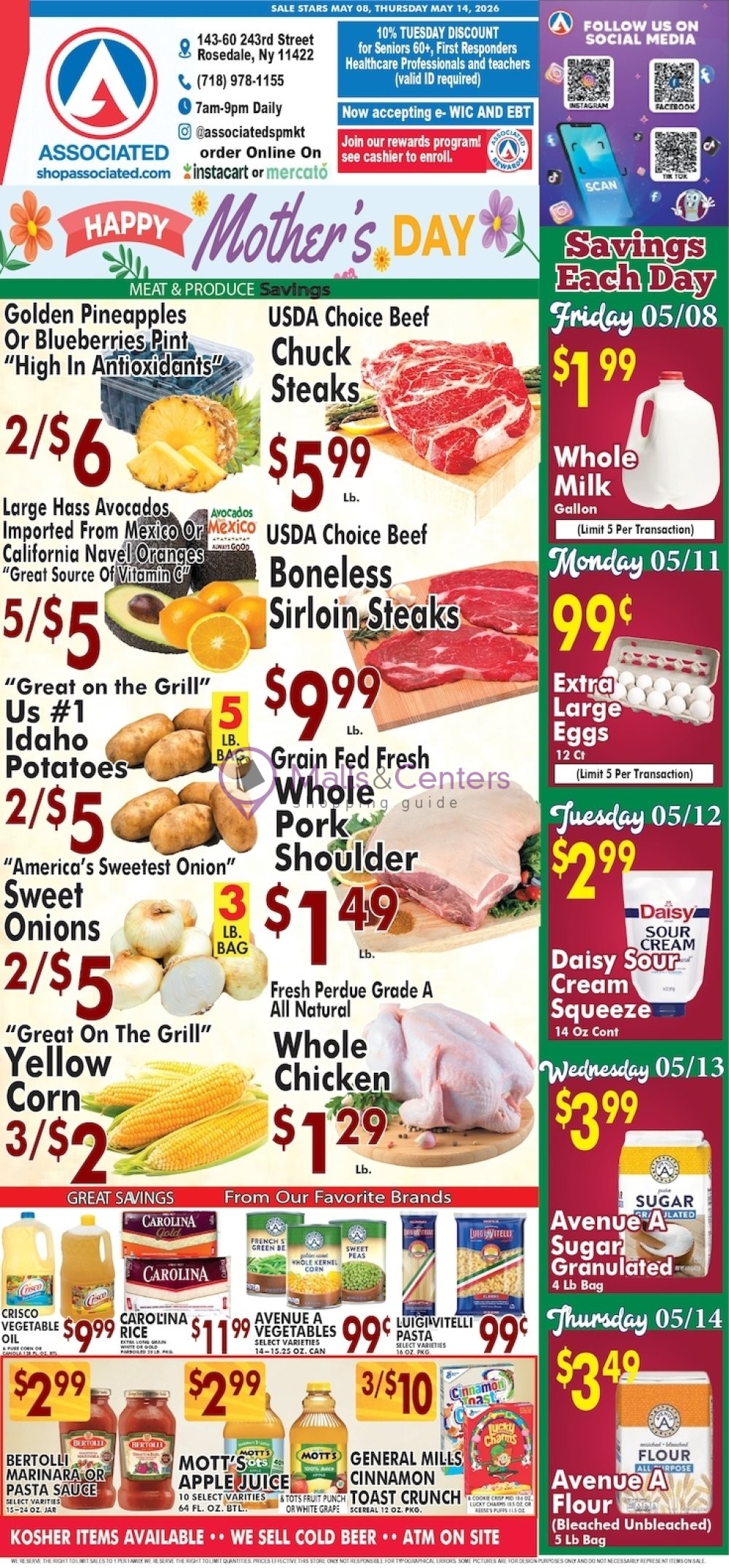 Weekly ad for Associated Supermarkets valid: 05/08/2026 - 05/14/2026, page 1