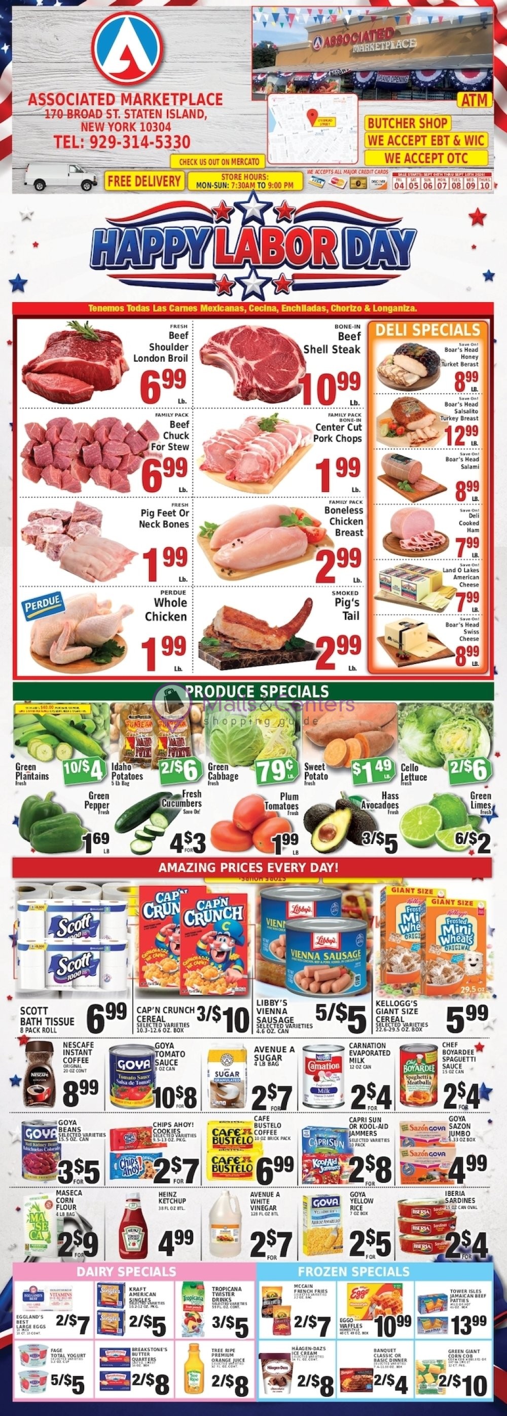 Weekly ad for Associated Supermarkets valid: 09/01/2026 - 09/06/2026, page 1