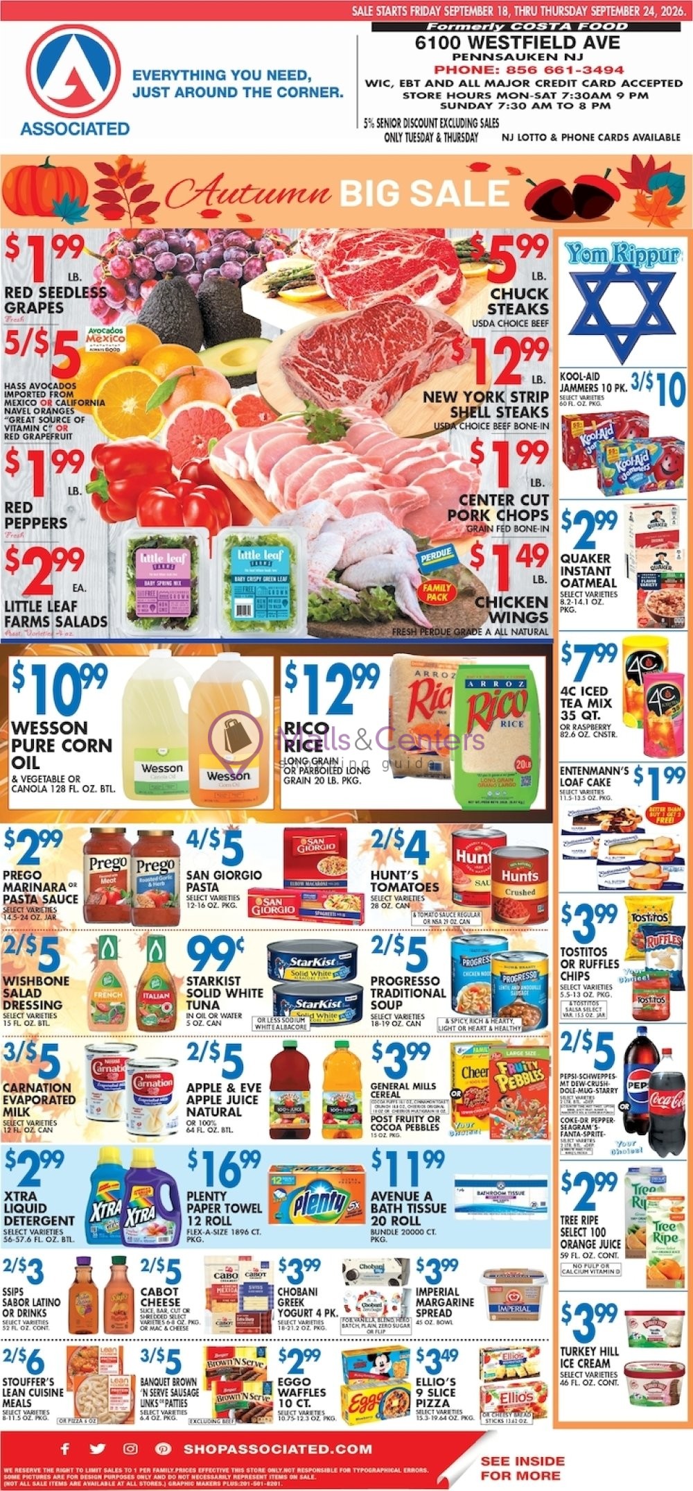 Weekly ad for Associated Supermarkets valid: 09/18/2026 - 09/24/2026, page 1