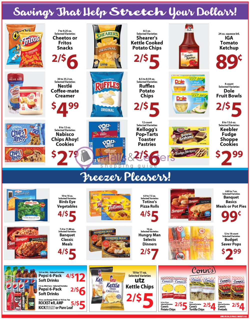 Baker's IGA Weekly Ad sales & flyers specials MallsCenters