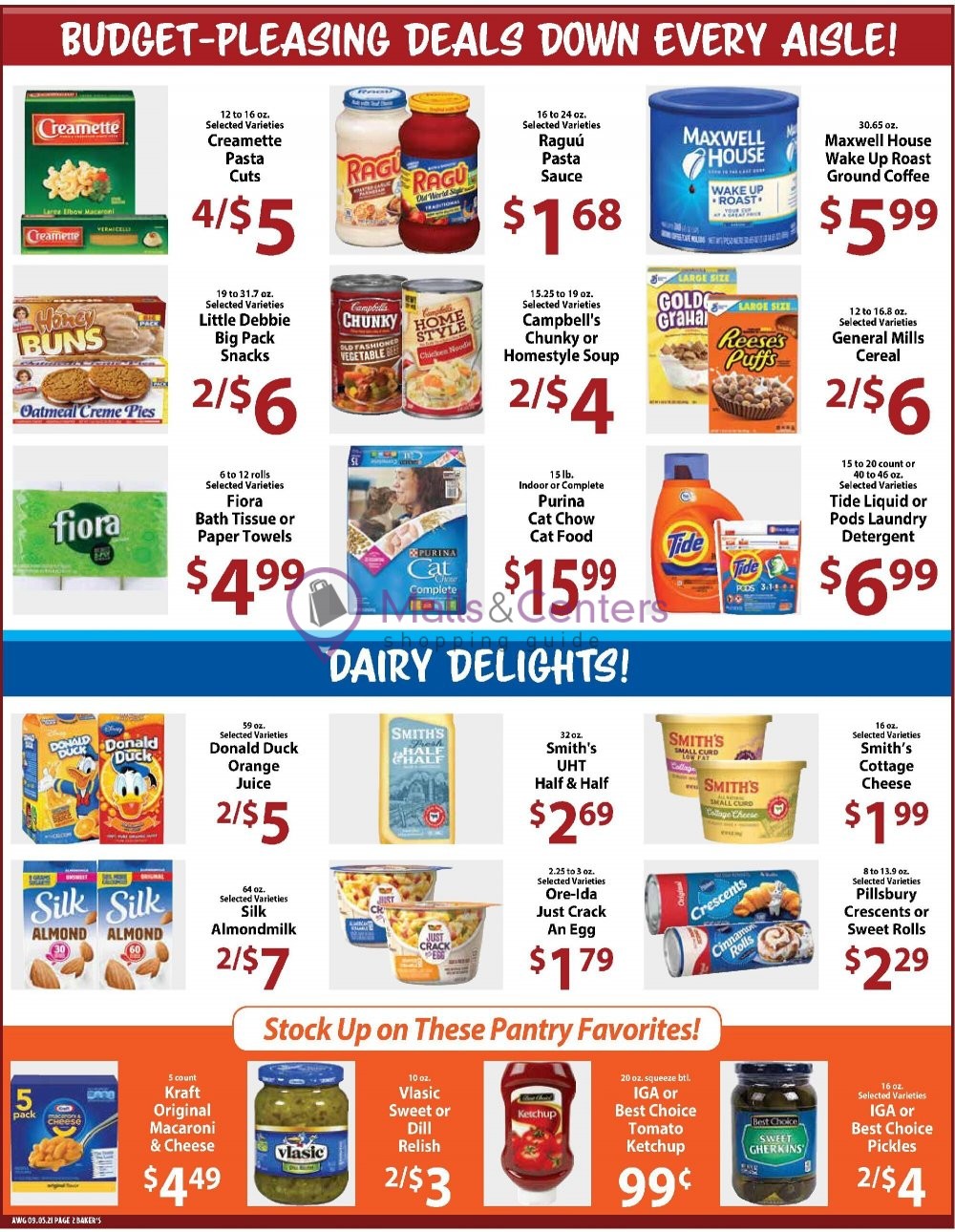 Baker's IGA Weekly Ad sales & flyers specials MallsCenters