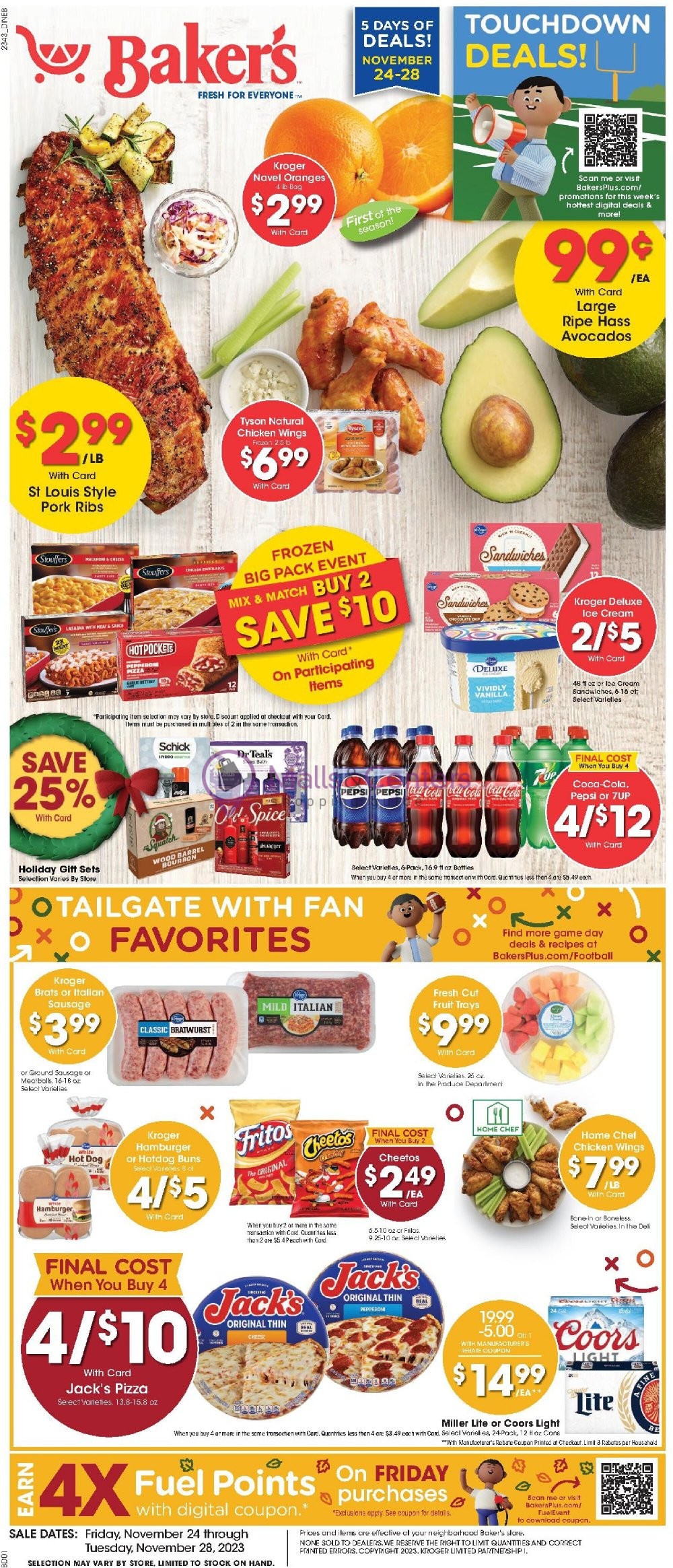 Baker's Weekly ad valid from 11/24/2023 to 11/28/2023 MallsCenters