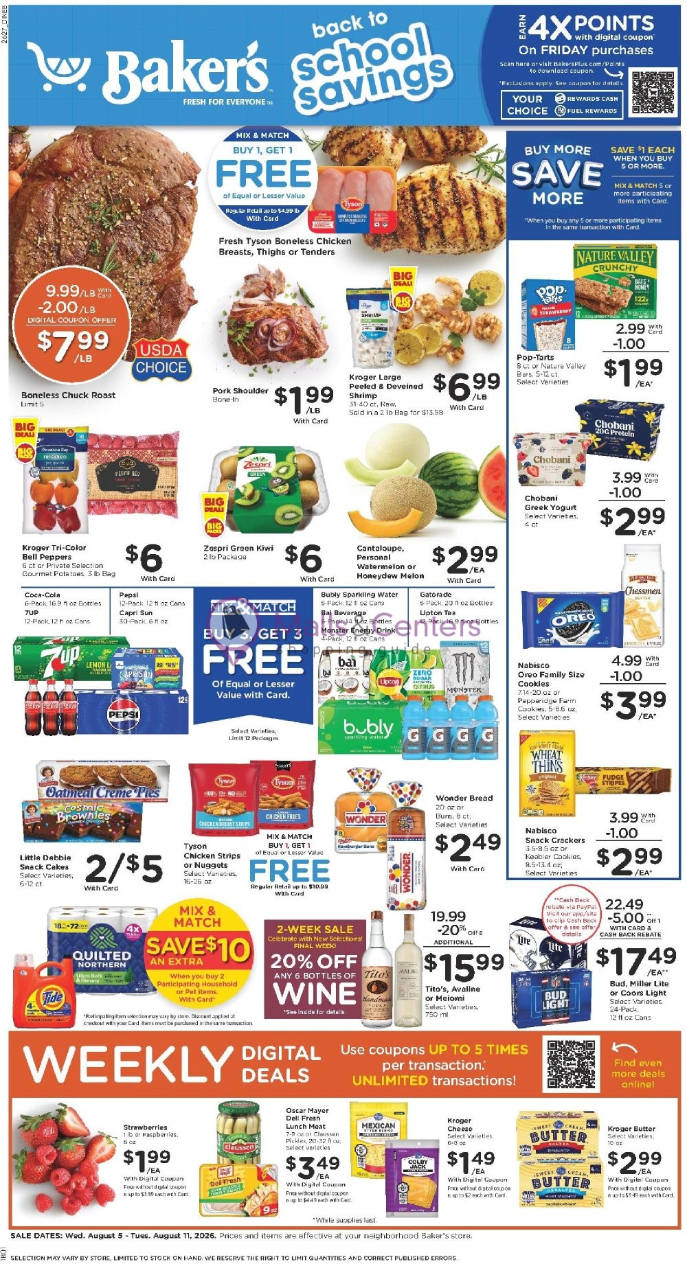 Weekly ad for Baker's valid: 08/05/2026 - 08/11/2026, page 1