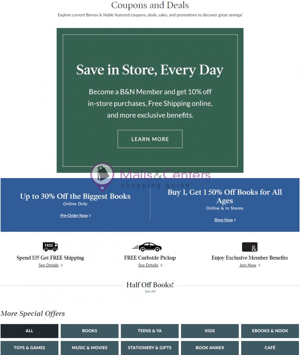 Barnes & Noble Weekly Ad sales & flyers specials MallsCenters