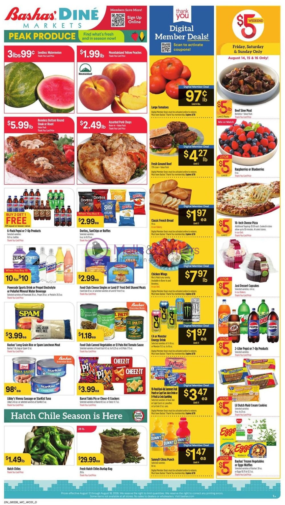 First page of weekly ad for Bashas' valid: 08/12/2026 - 08/18/2026