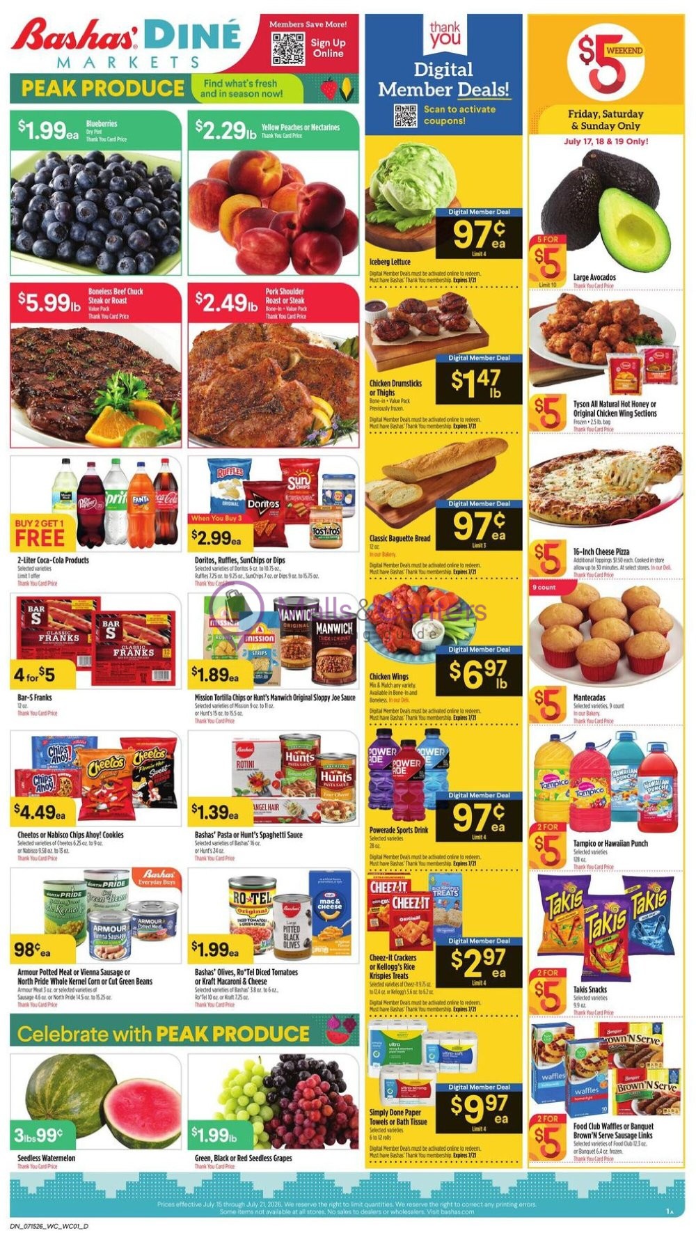Weekly ad for Bashas' valid: 07/15/2026 - 07/21/2026, page 1