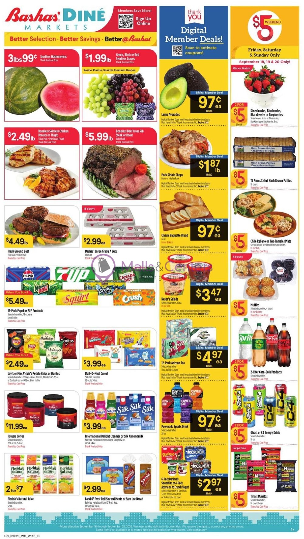 Weekly ad for Bashas' valid: 09/16/2026 - 09/22/2026, page 1