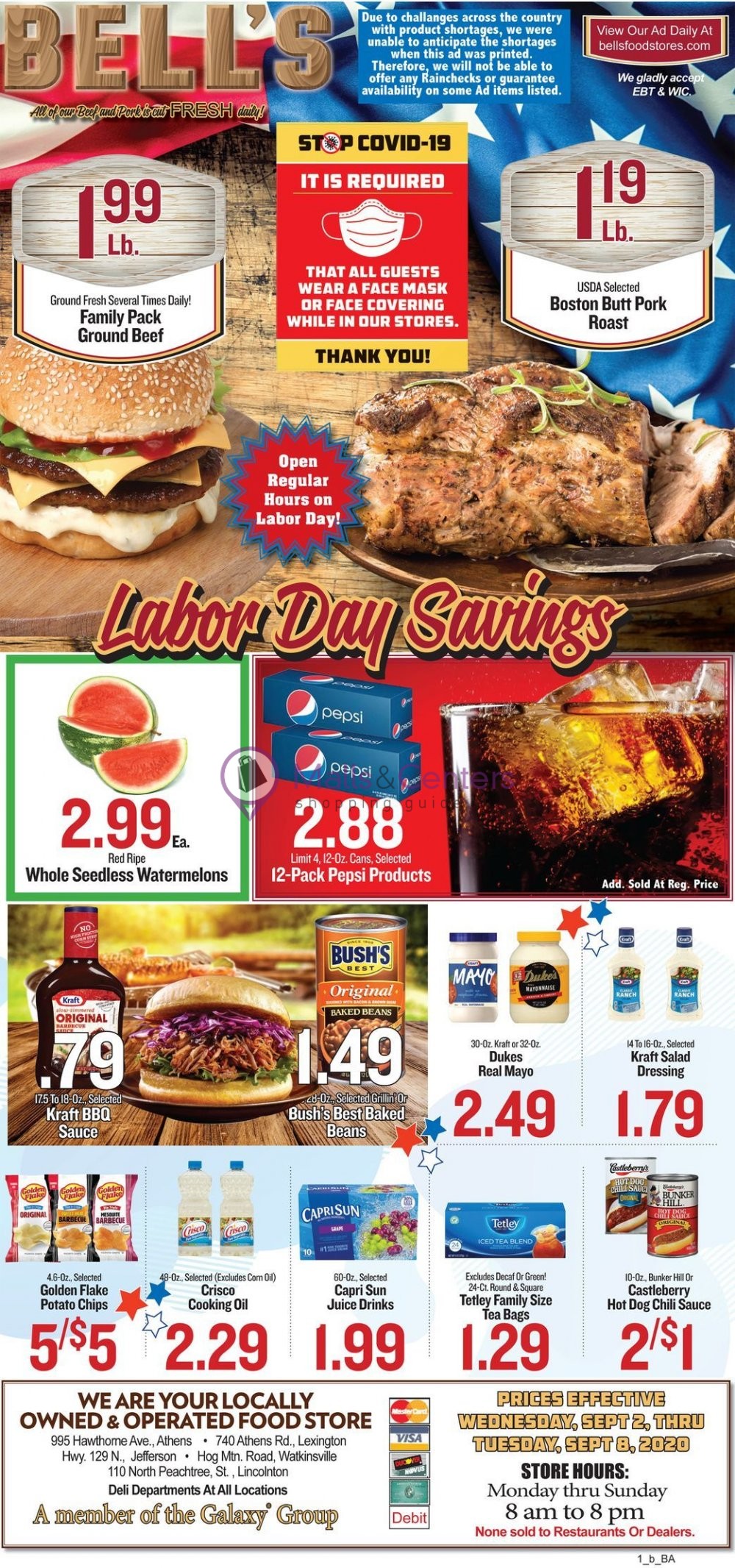 Bell's Food Stores Weekly ad valid from 09/02/2020 to 09/08/2020