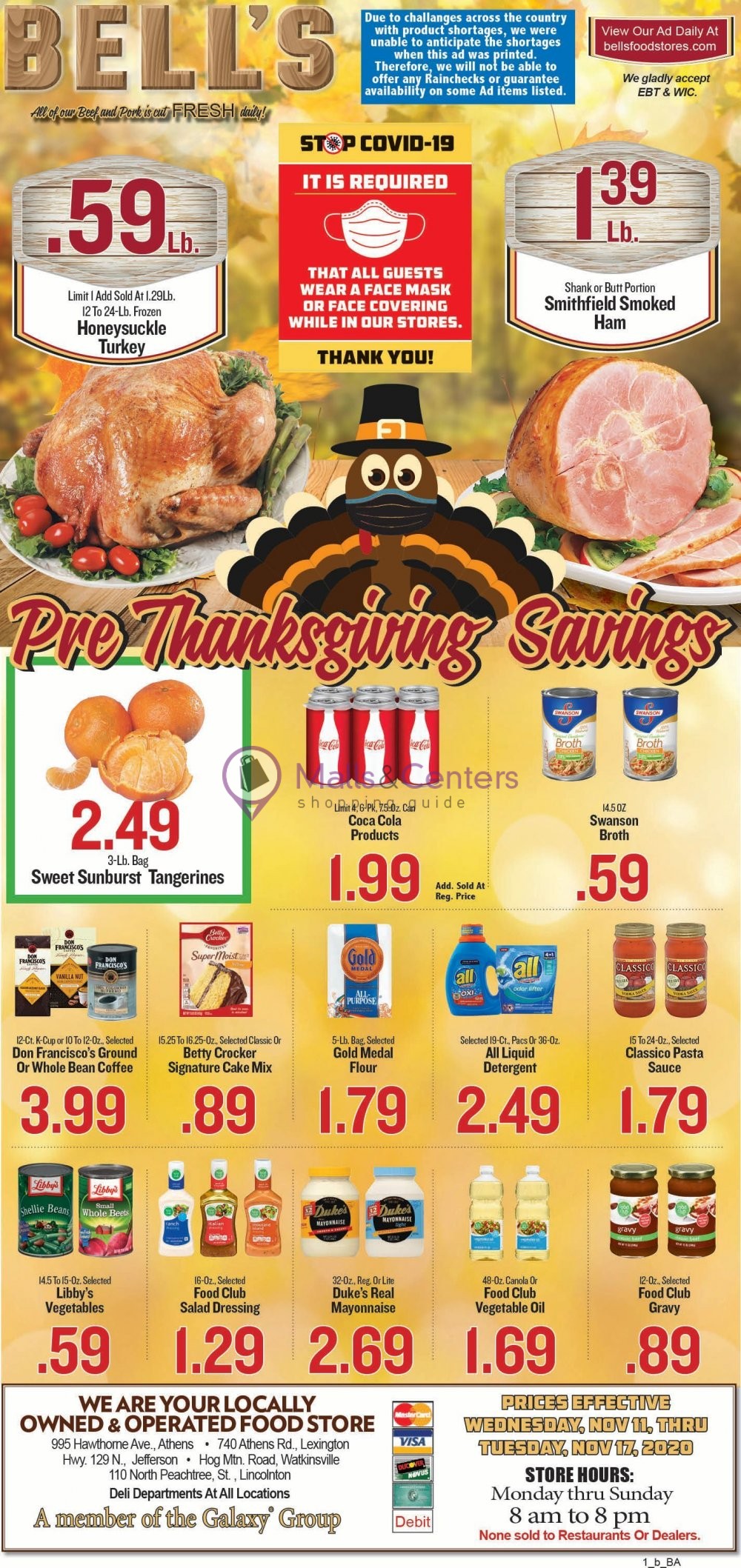Bell's Food Stores Weekly ad valid from 11/11/2020 to 11/17/2020