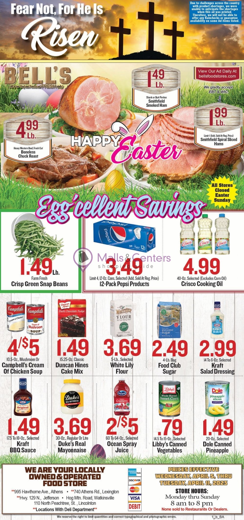 Bell's Food Stores Weekly ad valid from 04/05/2023 to 04/11/2023