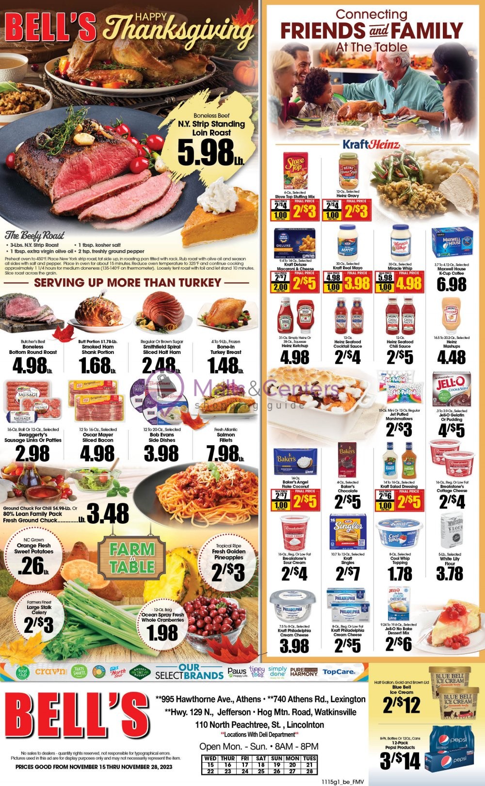 Bell's Food Stores Weekly ad valid from 11/15/2023 to 11/28/2023