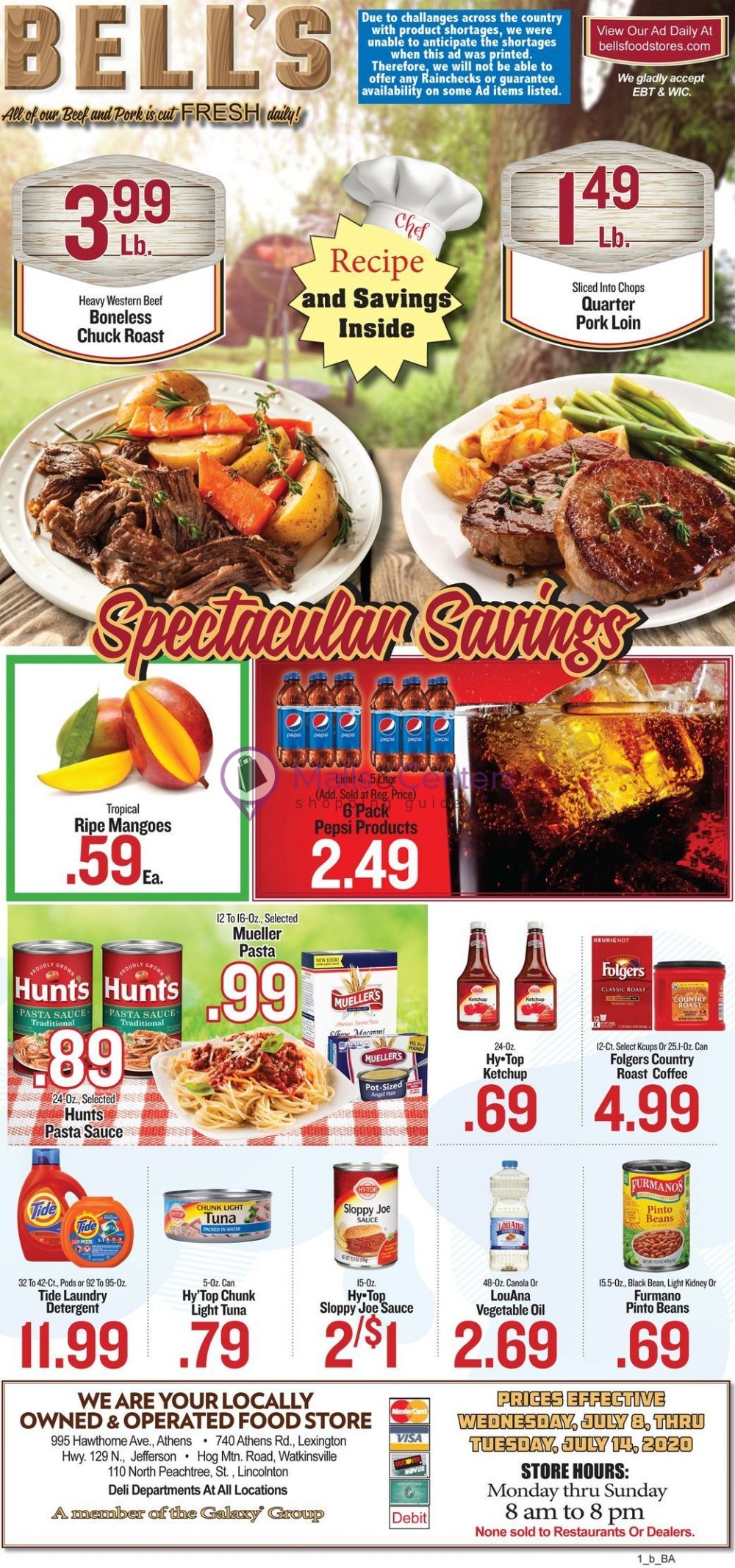 Bell's Food Stores Weekly ad valid from 07/08/2020 to 07/14/2020