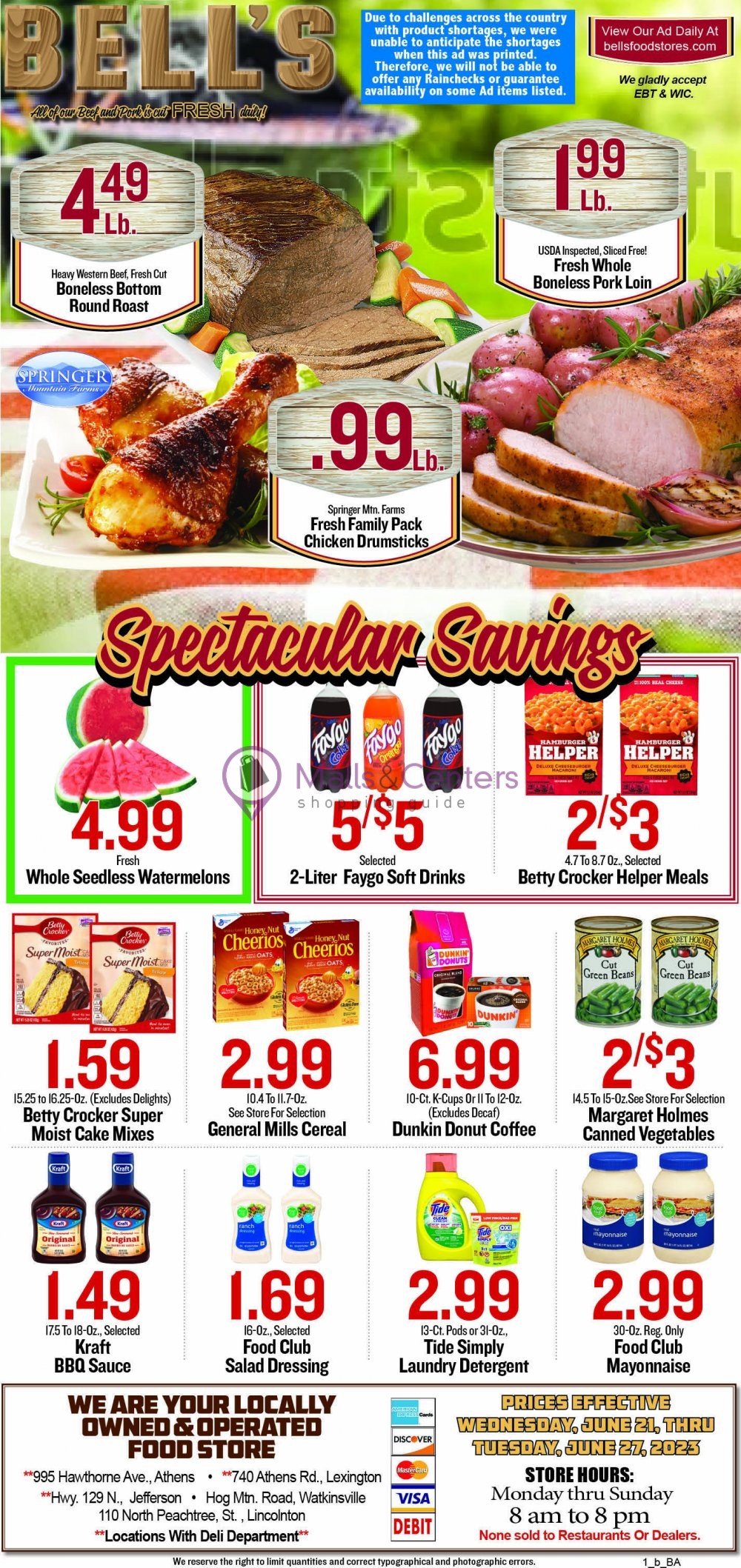 Bell's Food Stores Weekly ad valid from 06/21/2023 to 06/27/2023