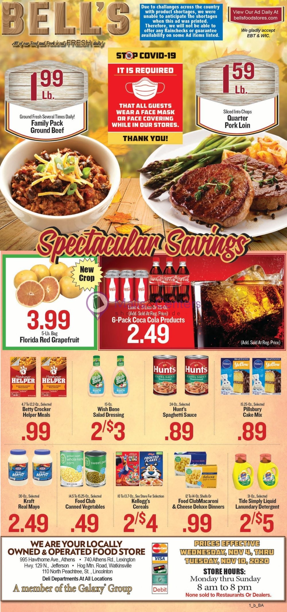 Bell's Food Stores Weekly ad valid from 11/04/2020 to 11/10/2020