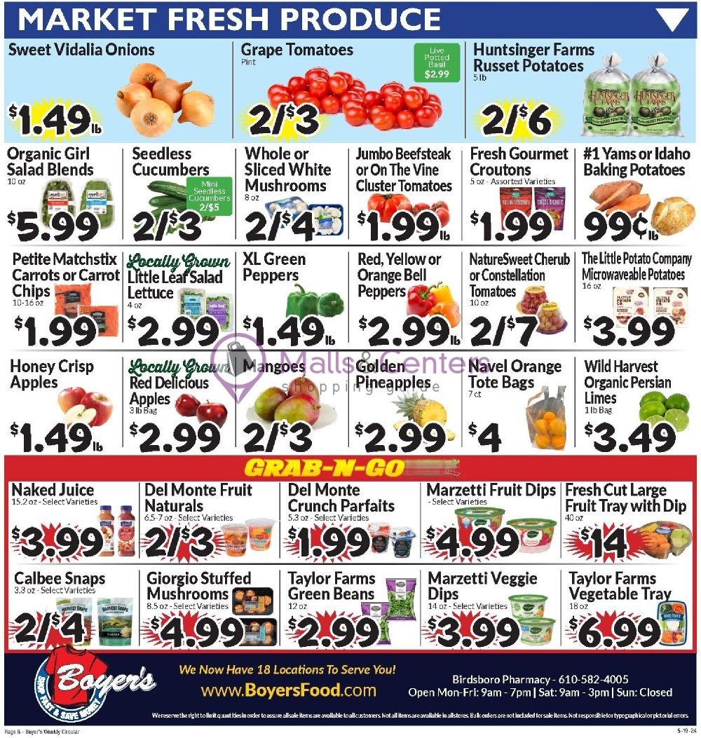 Boyer's Food Markets Weekly ad valid from 05/19/2024 to 05/25/2024 MallsCenters