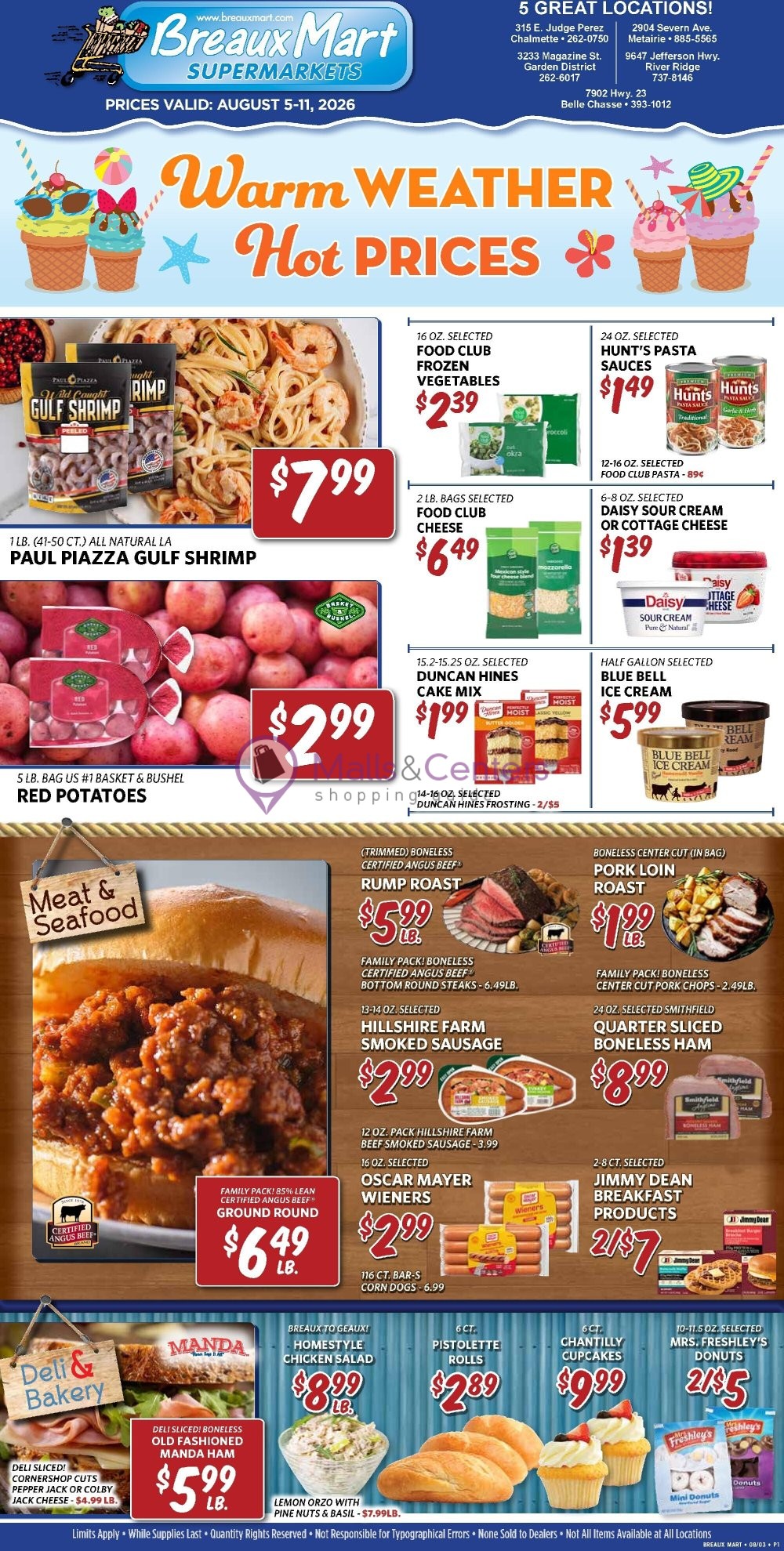 First page of weekly ad for Breaux Mart valid: 08/05/2026 - 08/11/2026
