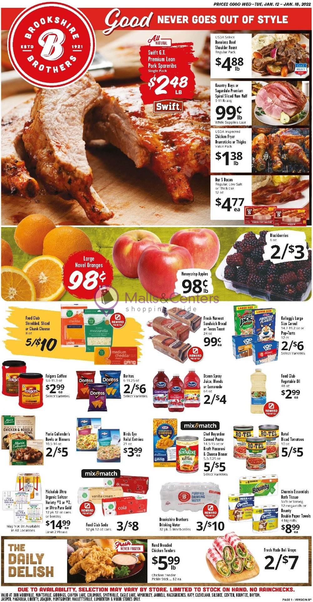 Brookshire Brothers Weekly ad valid from 01/12/2022 to 01/18/2022