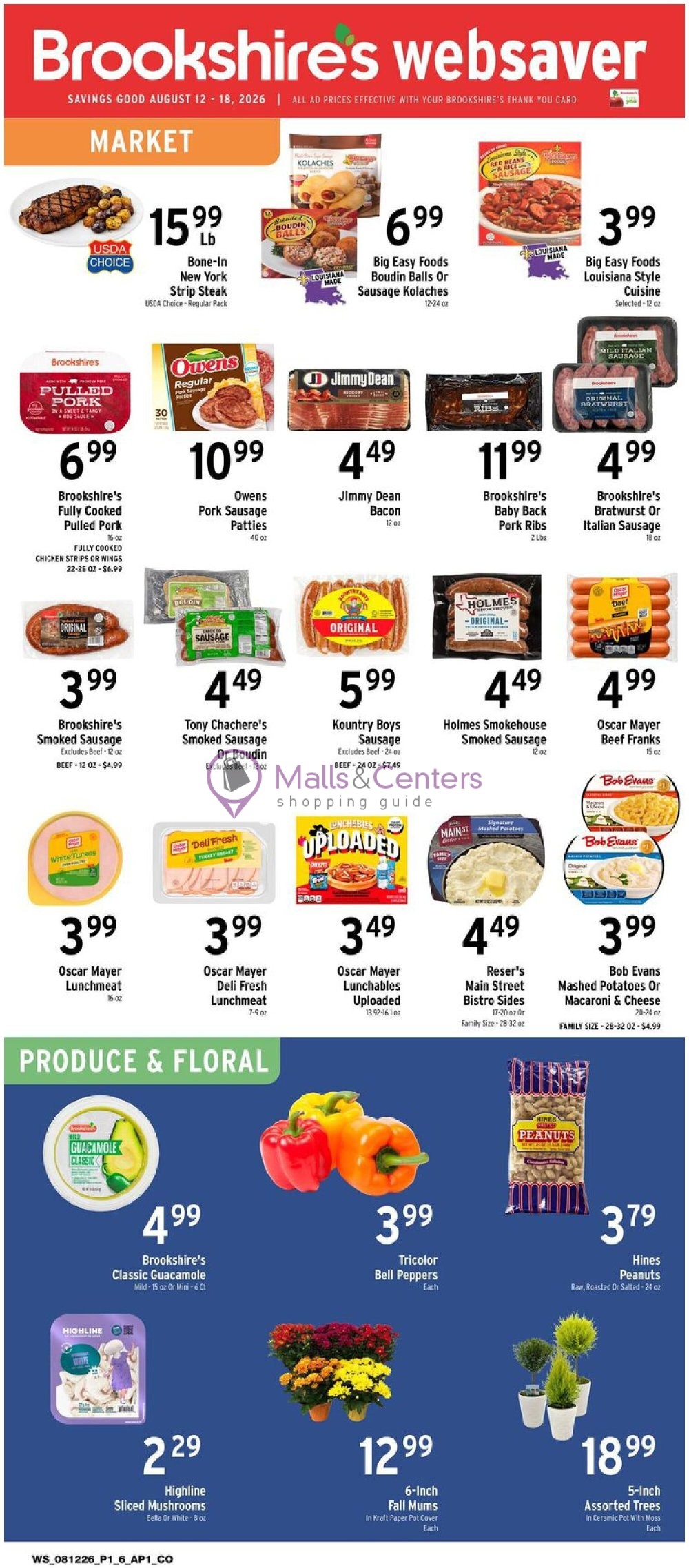 Weekly ad for Brookshire's Food & Pharmacy valid: 08/12/2026 - 08/18/2026, page 1