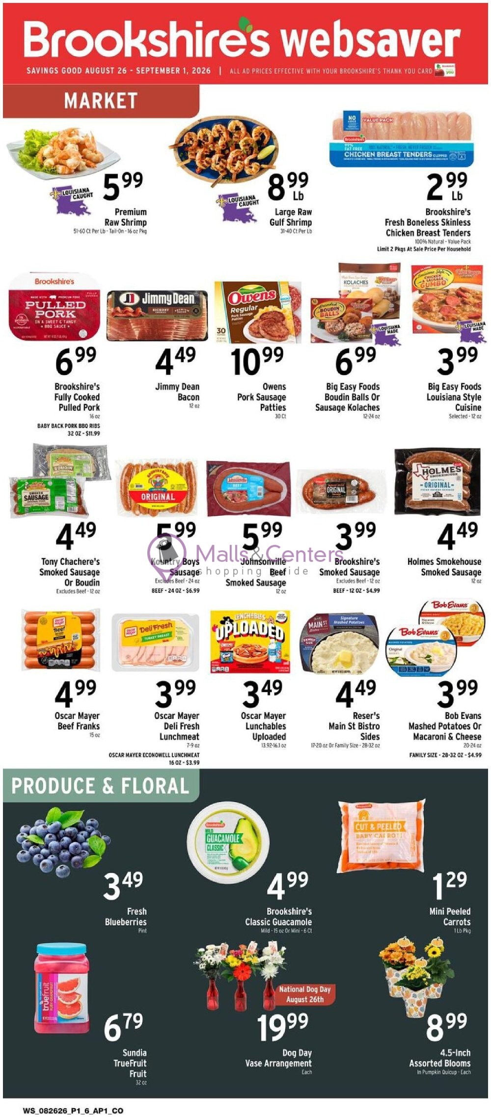 Weekly ad for Brookshire's Food & Pharmacy valid: 08/26/2026 - 09/01/2026, page 1