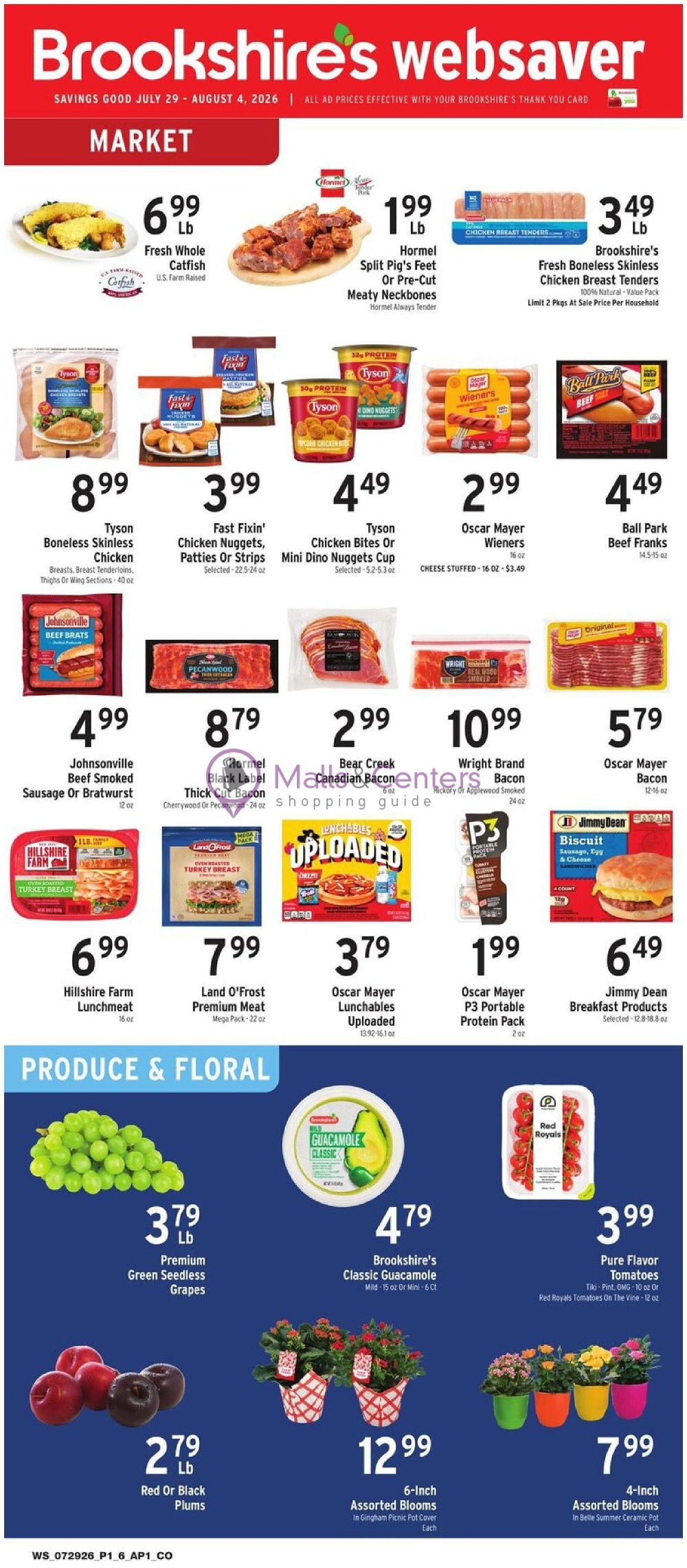 Weekly ad for Brookshire's Food & Pharmacy valid: 07/29/2026 - 08/04/2026, page 1