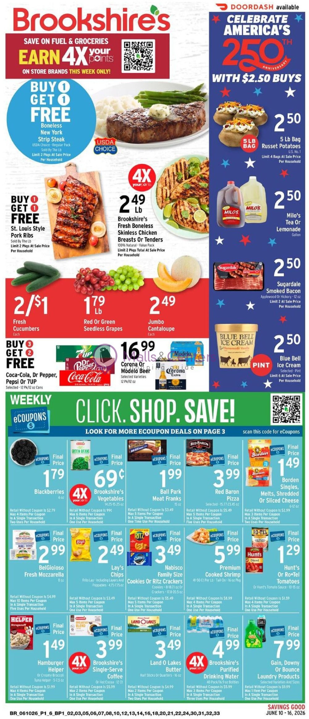 Weekly ad for Brookshire's Food & Pharmacy valid: 06/10/2026 - 06/16/2026, page 1