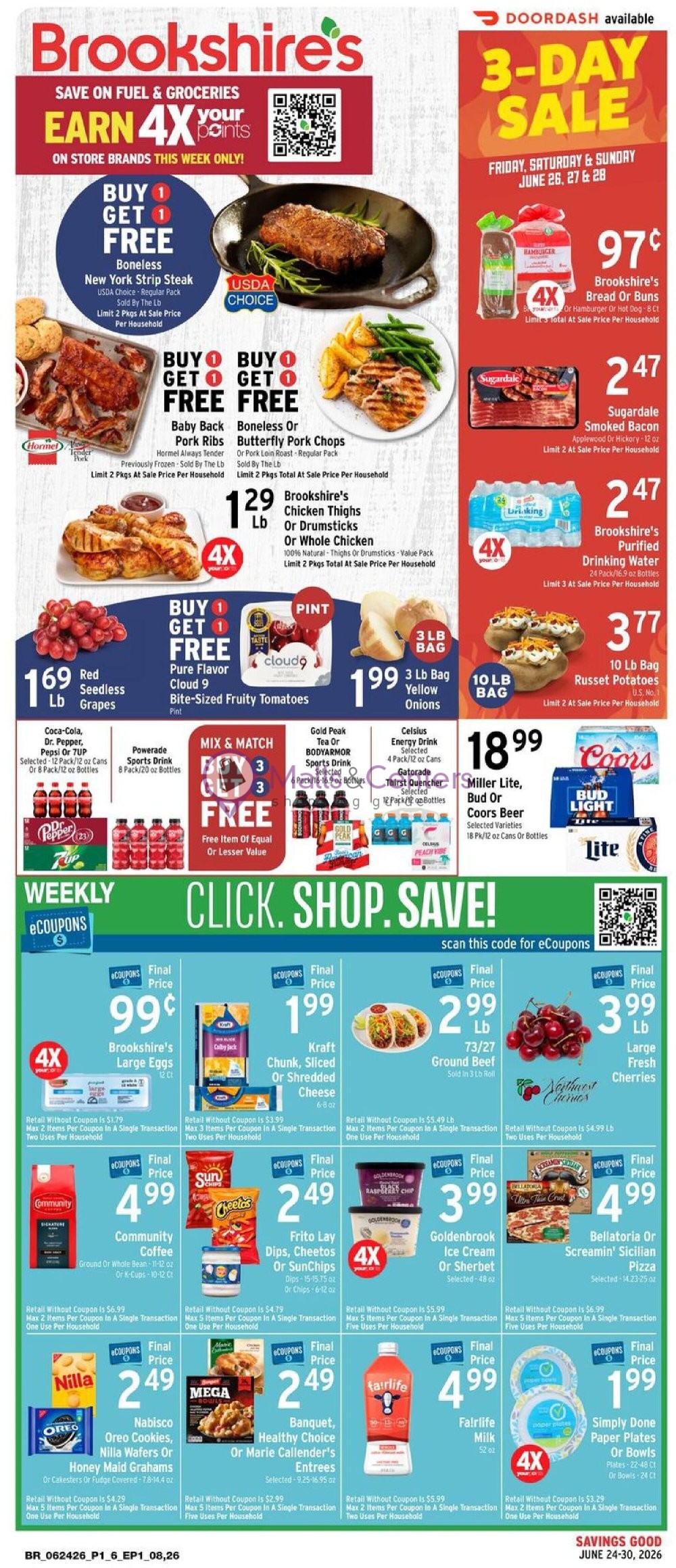 Weekly ad for Brookshire's Food & Pharmacy valid: 06/24/2026 - 06/30/2026, page 1