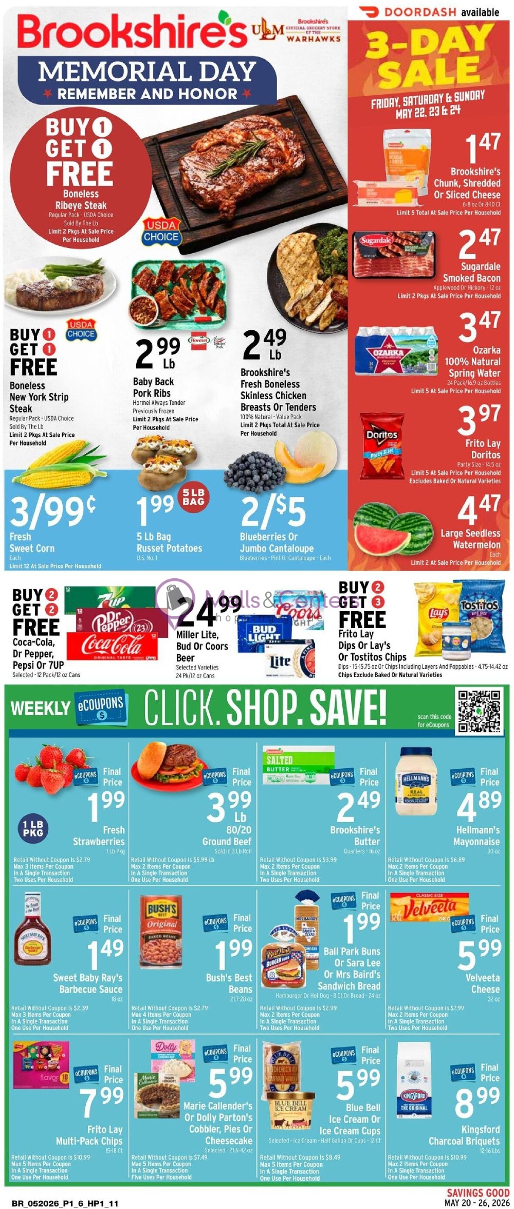 Weekly ad for Brookshire's Food & Pharmacy valid: 05/20/2026 - 05/26/2026, page 1