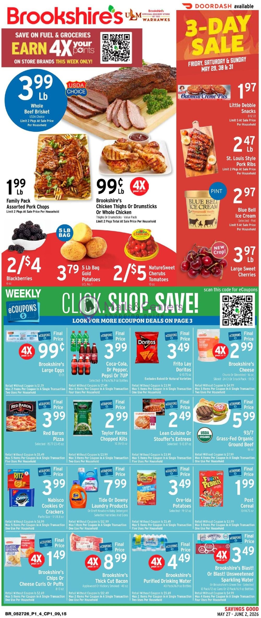 Weekly ad for Brookshire's Food & Pharmacy valid: 05/27/2026 - 06/02/2026, page 1