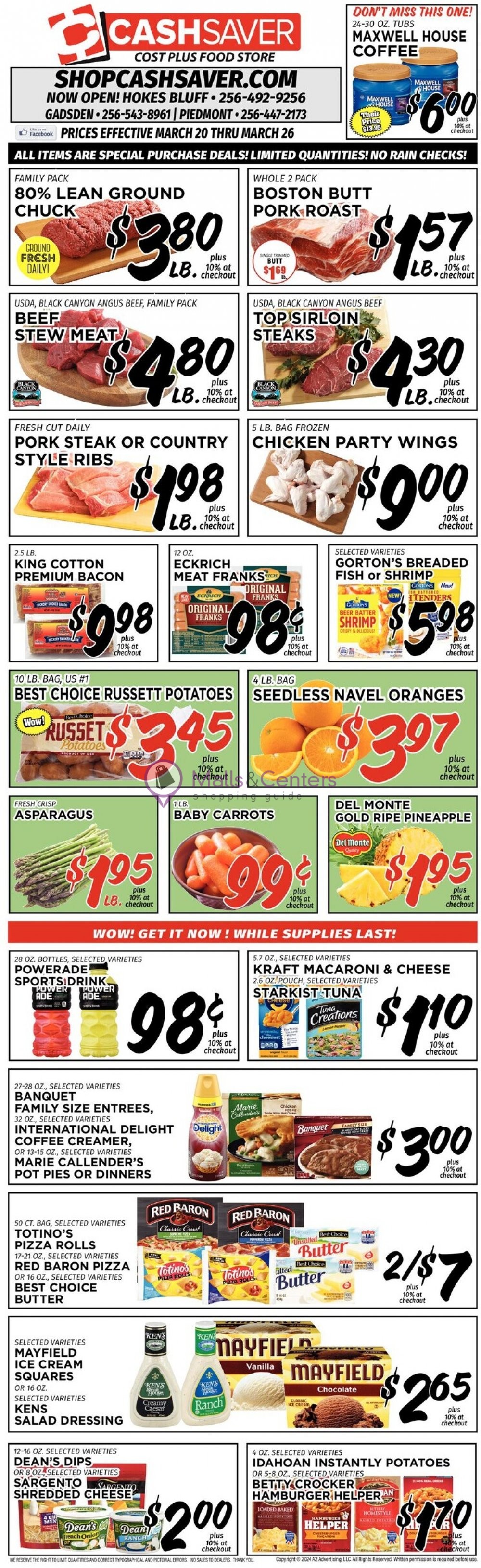 Cash Saver Cost Plus Food Outlet Weekly ad valid from 03/20/2024 to 03