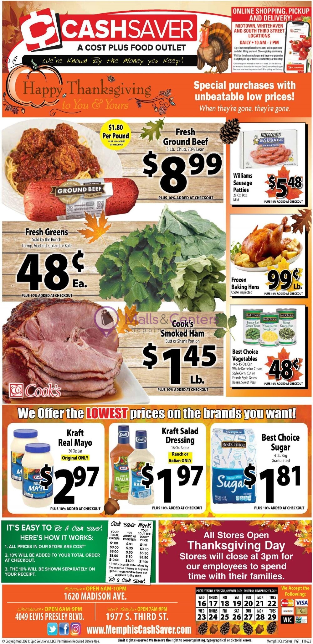 Cash Saver Cost Plus Food Outlet Weekly ad valid from 11/16/2022 to 11