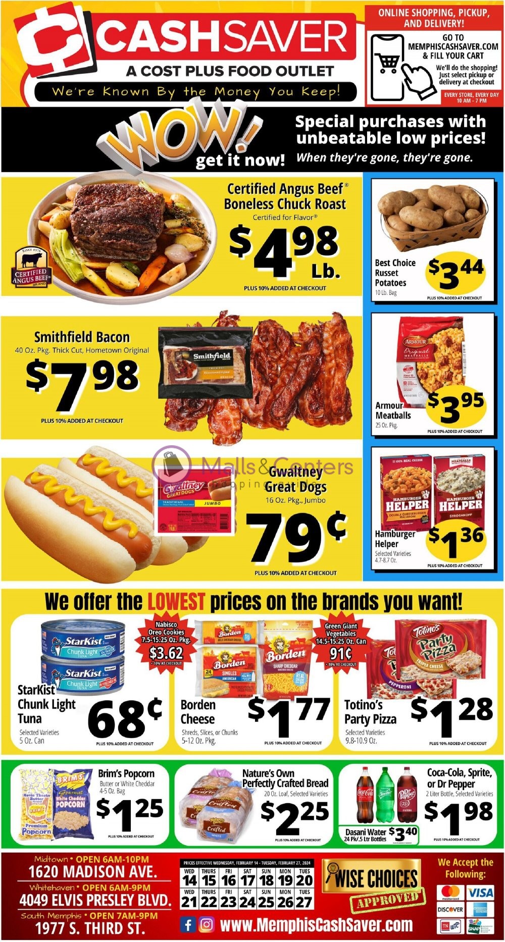 Cash Saver Cost Plus Food Outlet Weekly ad valid from 02/14/2024 to 02