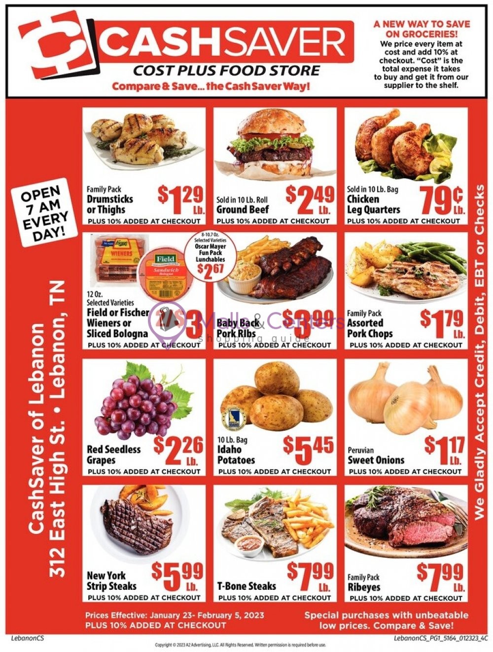 Cash Saver Cost Plus Food Outlet Weekly ad valid from 01/23/2023 to 02