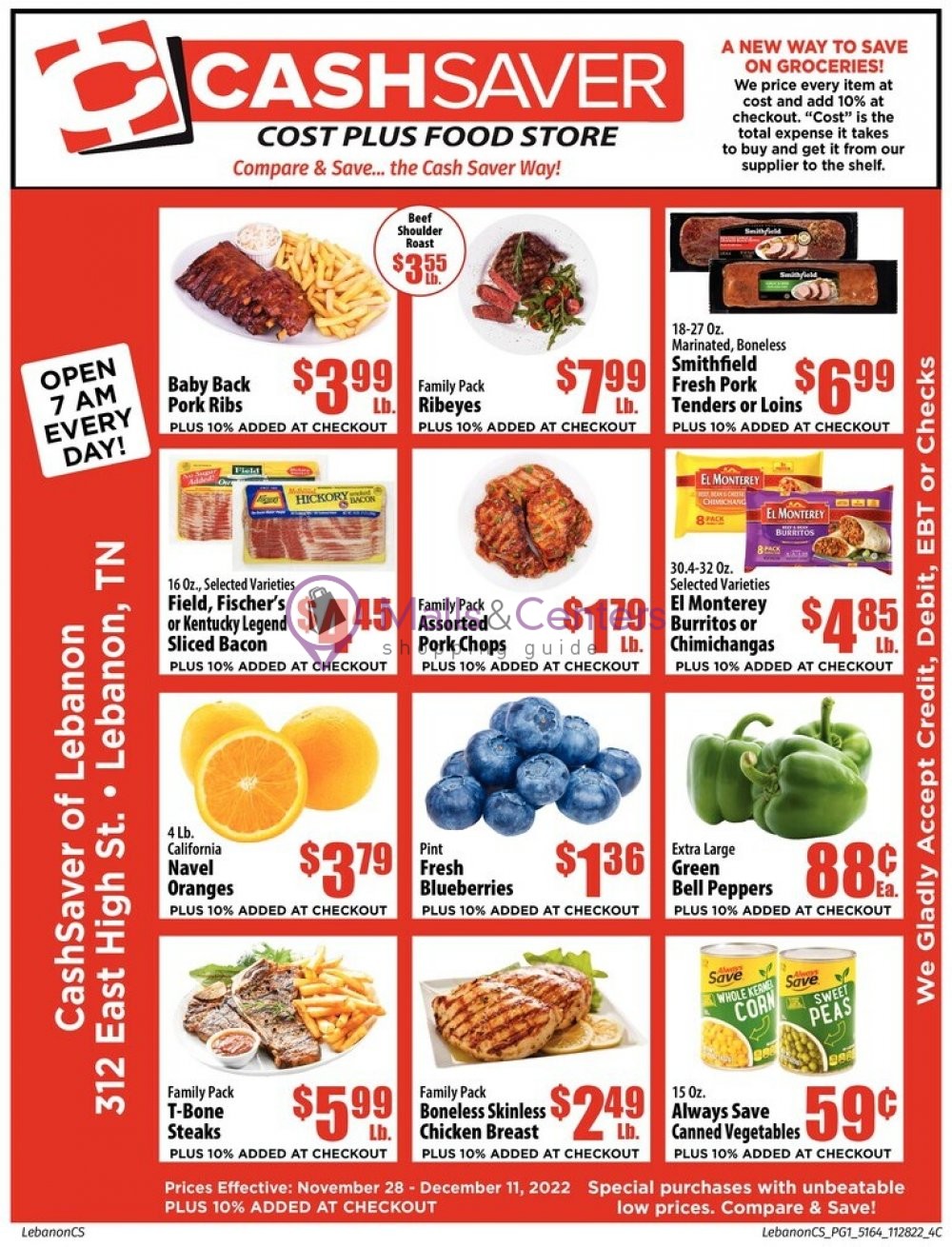 Cash Saver Cost Plus Food Outlet Weekly ad valid from 11/28/2022 to 12
