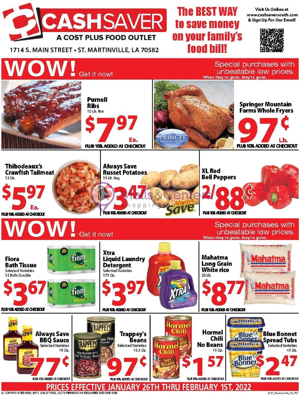 Cash Saver South Weekly ad valid from 01/26/2022 to 02/01/2022