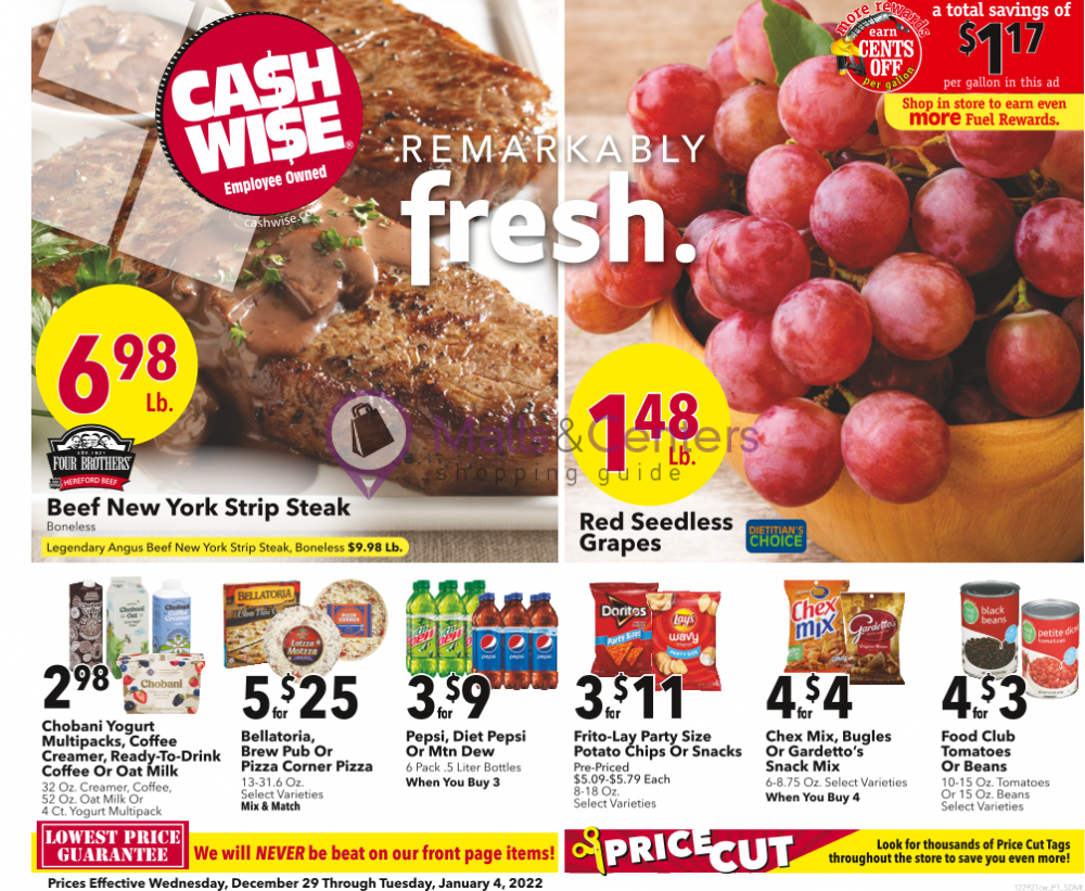 Cash Wise Weekly ad valid from 12/29/2021 to 01/04/2022 MallsCenters