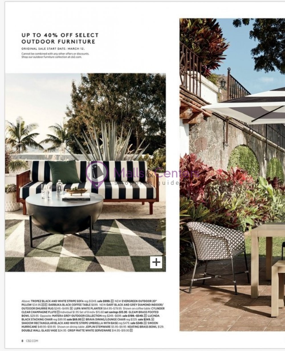 CB2 Weekly Ad sales & flyers specials MallsCenters