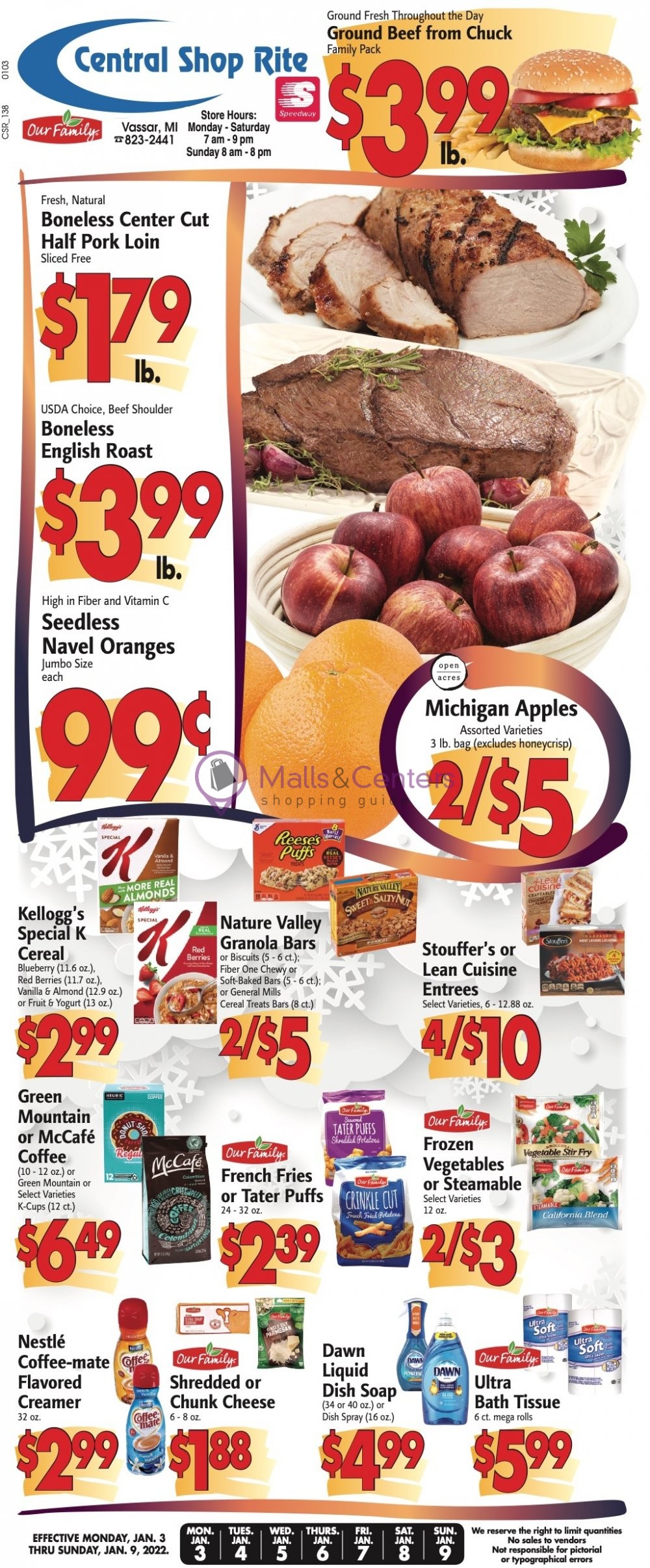 Central Shop Rite Weekly ad valid from 01/03/2022 to 01/09/2022