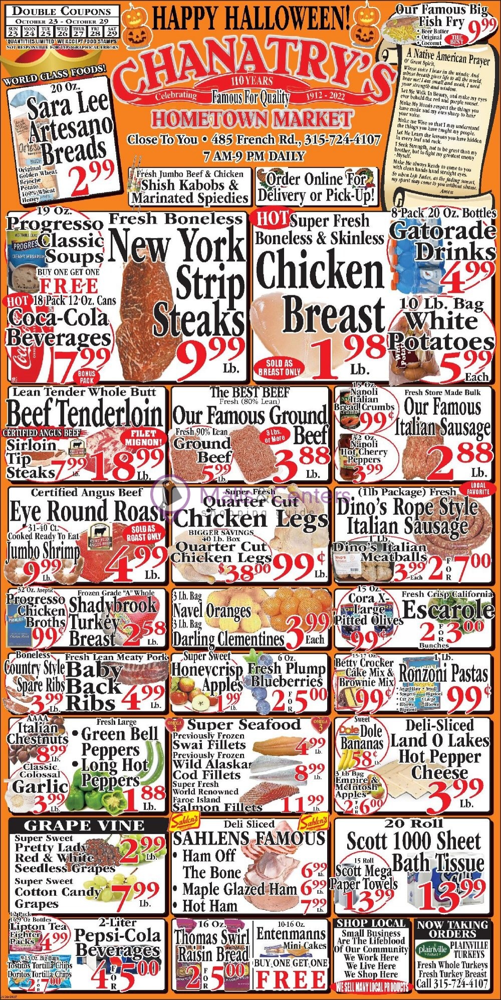 Chanatry's Weekly ad valid from 10/23/2022 to 10/29/2022 MallsCenters