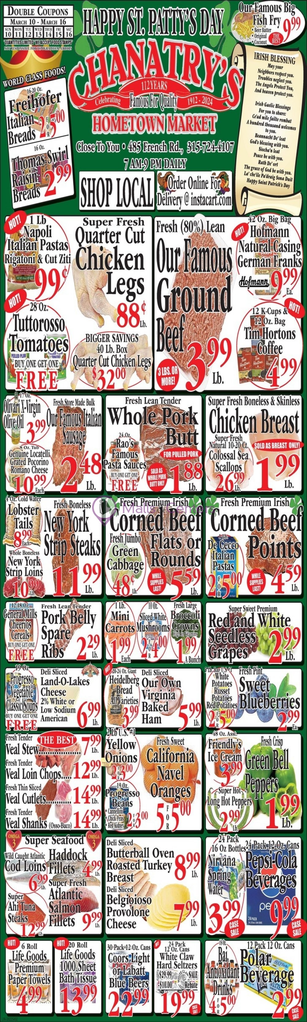 Chanatry's Weekly Ad, from Sun, 3/10/2024 sales & flyers specials