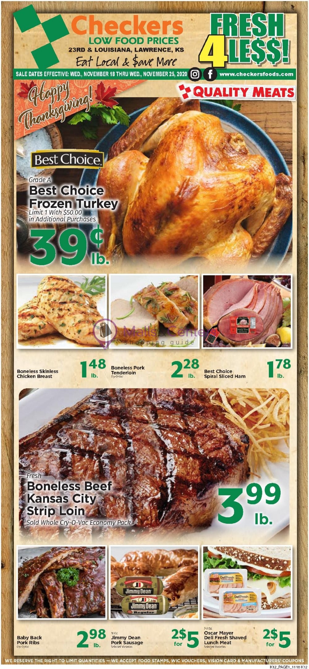 Checkers Foods Weekly ad valid from 11/18/2020 to 11/25/2020 MallsCenters