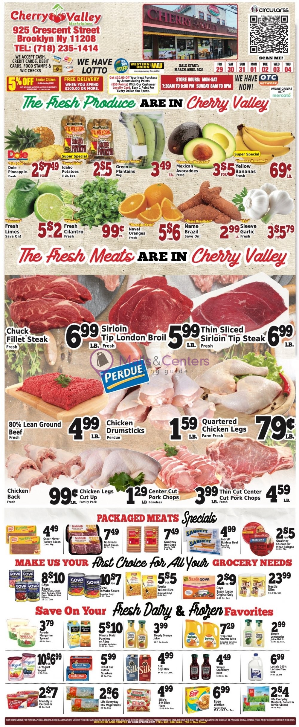 Cherry Valley Marketplace Weekly ad valid from 03/29/2024 to 04/04/2024