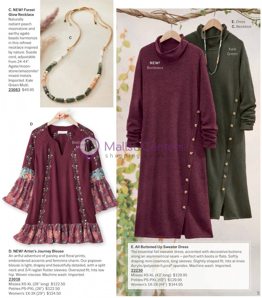 Weekly ad for Coldwater Creek valid: 09/01/2023 - 09/30/2023, page 5