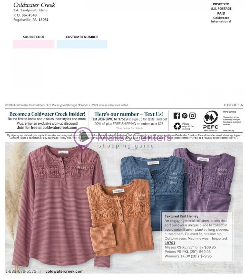 Weekly ad for Coldwater Creek valid: 10/01/2023 - 10/31/2023, page 72