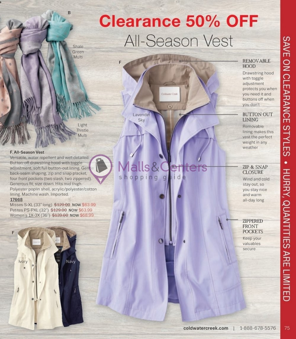 Coldwater Creek Weekly Ad sales & flyers specials MallsCenters